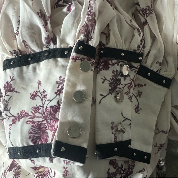 Karen Millen x Lydia Millen Floral Stud Trim Drama Maxi Dress - Picture 7 of 11